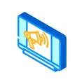 radio advertising isometric icon vector illustration