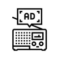 radio advertising line icon vector illustration