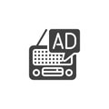 Radio advertising vector icon