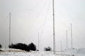 Radio Antenna Field in Winter Royalty Free Stock Photo