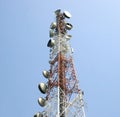 Radio Antenna and Satelite Tower Royalty Free Stock Photo