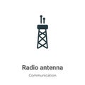 Radio antenna vector icon on white background. Flat vector radio antenna icon symbol sign from modern communication collection for