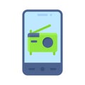 Radio App icon, Mobile application vector illustration Royalty Free Stock Photo