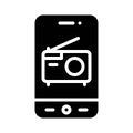 Radio App icon, Mobile application vector illustration Royalty Free Stock Photo