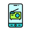 Radio App icon, Mobile application vector illustration Royalty Free Stock Photo