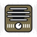 Radio app icon for smartphone, tablet, laptop or other smart device with mobile interface. Minimalistic color version on Royalty Free Stock Photo