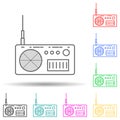 radio apparatus multi color style icon. Simple thin line, outline vector of media icons for ui and ux, website or mobile