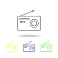 radio apparatus multicolored icons. Element of journalism for mobile concept and web apps illustration. Can be used for web, logo