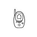 Radio baby monitor hand drawn outline doodle icon.