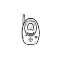 Radio baby monitor hand drawn outline doodle icon. Royalty Free Stock Photo