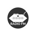 Radio broadcast logo icon vector illustration design