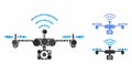 Radio Camera Airdrone Composition Icon of Circle Dots