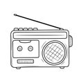 Simple Radio Cassette outline vector illustration