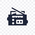 Radio cassette transparent icon. Radio cassette symbol design fr