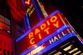 Radio City Music Hall neon sign Royalty Free Stock Photo