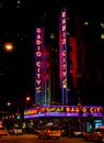 Radio City Music Hall neon sign Royalty Free Stock Photo