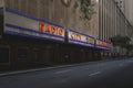 Vintage Radio City Music Hall sign with copy space Royalty Free Stock Photo