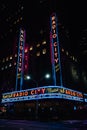 Radio City Music Hall at night, in Manhattan, New York City Royalty Free Stock Photo