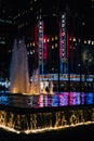 Radio City Music Hall at night, in Manhattan, New York City Royalty Free Stock Photo