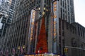 Radio City Music Hall at night in New York during the holidays.