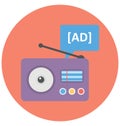 Radio commercial Isolated Vector icon that can be easily modified or edit Royalty Free Stock Photo