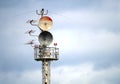 Radio communication structure antena signal telecommunication tower transmission Royalty Free Stock Photo