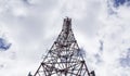 Radio communication tower weathered with some rust Royalty Free Stock Photo