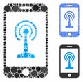 Radio Control Smartphone Composition Icon of Round Dots Royalty Free Stock Photo