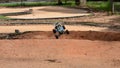 Radio controlled buggy car model in race