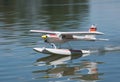 Radio controlled hydroplane taking off Royalty Free Stock Photo