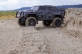 Radio controlled jeep overcomes the desert