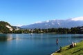 Radio controlled model yacht, Lake Bled, Slovenia