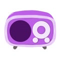 radio design illustration purple home record