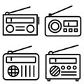 Radio electronic device icon set Royalty Free Stock Photo