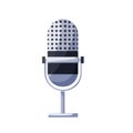 Radio equipment. Audio microphone for an online studio presenter. Vector cartoon illustration Royalty Free Stock Photo