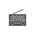 radio fm tuner black solid style icon vector illustration