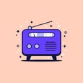 Radio, FM tuner icon with outline