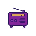 Radio, FM tuner icon with outline