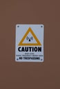 Radio Frequency Caution Sign Royalty Free Stock Photo
