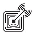 Radio frequency identification or RFID technology long distance reader icon for apps and websites