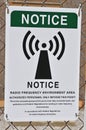 Radio frequency warning sign Royalty Free Stock Photo