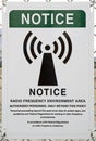 Radio Frequency Warning Sign Royalty Free Stock Photo