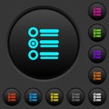 Radio group dark push buttons with color icons