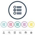 Radio group flat color icons in round outlines Royalty Free Stock Photo