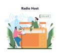 Radio host concept. Idea of news broadcast in the studio. Radio DJ Royalty Free Stock Photo