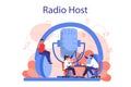 Radio host concept. Idea of news broadcast in the studio. Royalty Free Stock Photo