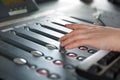 Radio Host Using Music Mixer In Studio Royalty Free Stock Photo