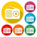 Radio Icon Flat Graphic Design - vector Illustration sticker Royalty Free Stock Photo