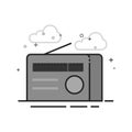 Flat Grayscale Icon - Radio Royalty Free Stock Photo