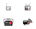 Radio icon logo vector template illustration Royalty Free Stock Photo